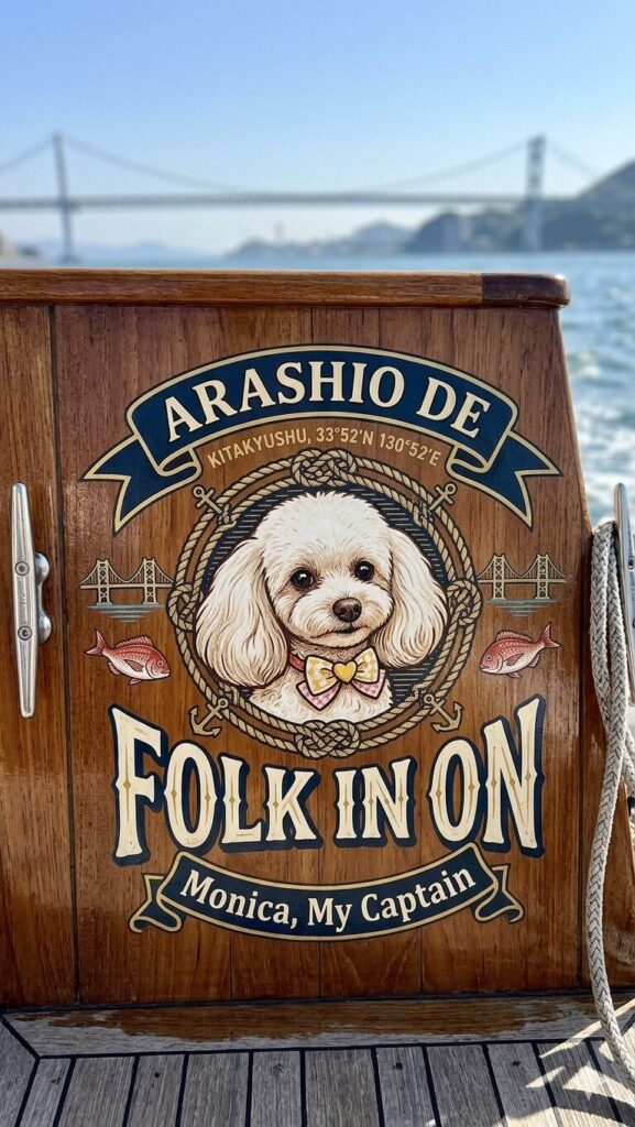 遊漁船FOLK IN ONの看板犬モニカのロゴの画像